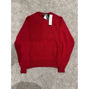 Reed St James Mens Red Textured Crewneck Sweater XL Made in USA NWT 4R812